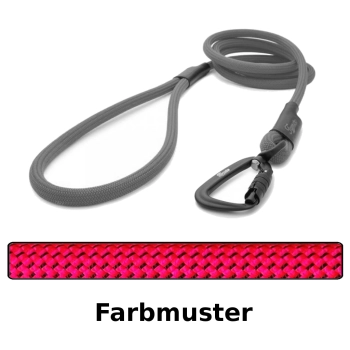 klassische Hundeleine TWIST - M - 115cm - pink mit schwarzen Punkten